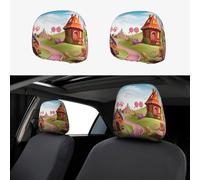 ASLKXOPEMG Car Headrest Cover 2 PCS Headrest Covers Candy Land Car Seat Headrest Covers Personalized Car Seat Headrest Covers Universal Head Rest Cover for Truck SUV Most Cars