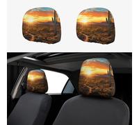 ASLKXOPEMG Car Headrest Cover 2 PCS Headrest Covers Saguaros at Sunset Car Seat Headrest Covers Personalized Car Seat Headrest Covers Universal Head Rest Cover for Truck SUV Most Cars