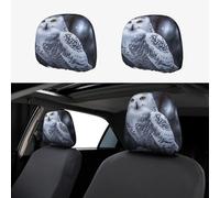 ASLKXOPEMG Car Headrest Cover Headrest Covers Arctic Owl Car Seat Headrest Covers Personalized Car Seat Headrest Covers Universal Head Rest Cover for Truck SUV Most Cars