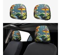 ASLKXOPEMG Car Headrest Cover Headrest Covers Mushroom View of Fantasy River Car Seat Headrest Covers Personalized Car Seat Headrest Covers Universal Head Rest Cover for Truck SUV Most Cars