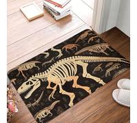 ASLKXOPEMG Door Mat Dirt Trapper Entrance Mat 40cm X 60cm Non-Slip Welcome Mats Dinosaur Skeleton Print DoorMat Machine Washable Door Mat Indoor Outdoor Floor Mat for Garage Patio Porch Farmhouse