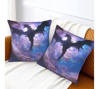 ASLKXOPEMG Dragon under the beam Throw Pillow Cover Velvet Cushion Covers Boho Square Pillow Cases Decorative Soft Pillowcases for Sofa Couch Bedroom with Invisible Zipper 16"x16"