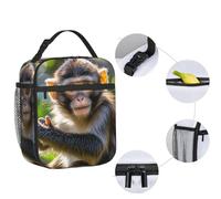 ASLKXOPEMG Insulated Lunch Bag Cute Monkey Lunch Box for Women Men Lunch Tote Bag for Work Picnic Travel