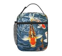 ASLKXOPEMG Insulated Lunch Bag for Women Men Japan Fancy Koi Carp Fishes Lunch Box Reusable Lunch Tote Bag for Work Picnic Travel