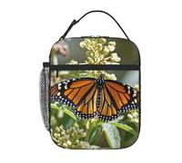 ASLKXOPEMG Insulated Lunch Bag for Women Men Monarch Butterflies Lunch Box Reusable Lunch Tote Bag for Work Picnic Travel