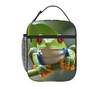 ASLKXOPEMG Insulated Lunch Bag for Women Men Red Eyed Tree Frog Lunch Box Reusable Lunch Tote Bag for Work Picnic Travel