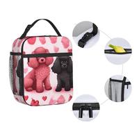 ASLKXOPEMG Insulated Lunch Bag Pink Poodles Dogs Lunch Box for Women Men Lunch Tote Bag for Work Picnic Travel