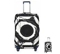 ASLKXOPEMG Luggage Cover 65-95CM Elastic Suitcase Cover Protector Black and White Marble Luggage Covers Anti-Scratch Washable Carry On Suitcase Protector Decoraitve Covers S