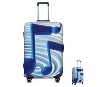 ASLKXOPEMG Luggage Cover 65-95CM Elastic Suitcase Cover Protector Blue Musical Notes Luggage Covers Anti-Scratch Washable Carry On Suitcase Protector Decoraitve Covers M