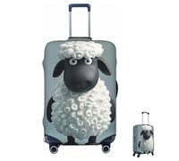 ASLKXOPEMG Luggage Cover 65-95CM Elastic Suitcase Cover Protector Cartoon Black White Sheep Luggage Covers Anti-Scratch Washable Carry On Suitcase Protector Decoraitve Covers L