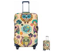ASLKXOPEMG Luggage Cover 65-95CM Elastic Suitcase Cover Protector Color owl Pattern Luggage Covers Anti-Scratch Washable Carry On Suitcase Protector Decoraitve Covers XL
