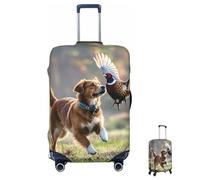 ASLKXOPEMG Luggage Cover 65-95CM Elastic Suitcase Cover Protector Dog Catching Pheasant Luggage Covers Anti-Scratch Washable Carry On Suitcase Protector Decoraitve Covers L