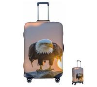 ASLKXOPEMG Luggage Cover 65-95CM Elastic Suitcase Cover Protector Golden Sunset Bald Eagle Luggage Covers Anti-Scratch Washable Carry On Suitcase Protector Decoraitve Covers L