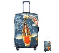ASLKXOPEMG Luggage Cover 65-95CM Elastic Suitcase Cover Protector Japan Fancy Koi Carp Fishes Luggage Covers Anti-Scratch Washable Carry On Suitcase Protector Decoraitve Covers L