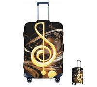 ASLKXOPEMG Luggage Cover 65-95CM Elastic Suitcase Cover Protector Music Notes Print Luggage Covers Anti-Scratch Washable Carry On Suitcase Protector Decoraitve Covers M