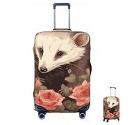ASLKXOPEMG Luggage Cover 65-95CM Elastic Suitcase Cover Protector Opossum and Roses Luggage Covers Anti-Scratch Washable Carry On Suitcase Protector Decoraitve Covers XL