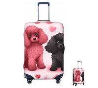ASLKXOPEMG Luggage Cover 65-95CM Elastic Suitcase Cover Protector Pink Poodles Dogs Luggage Covers Anti-Scratch Washable Carry On Suitcase Protector Decoraitve Covers XL