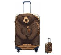 ASLKXOPEMG Luggage Cover 65-95CM Elastic Suitcase Cover Protector Rustic Lodge Bear Luggage Covers Anti-Scratch Washable Carry On Suitcase Protector Decoraitve Covers L