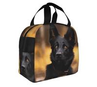 ASLKXOPEMG Lunch Bag Insulated Lunch Box for Women Men Black German Shepherd Dog Reusable Lunch Tote Bag for Work Picnic Travel