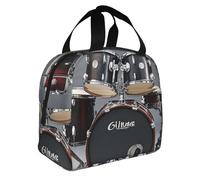 ASLKXOPEMG Lunch Bag Insulated Lunch Box for Women Men Drum Set Reusable Lunch Tote Bag for Work Picnic Travel