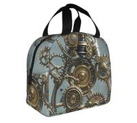 ASLKXOPEMG Lunch Bag Insulated Lunch Box for Women Men Steampunk Mechanical Gears Reusable Lunch Tote Bag for Work Picnic Travel