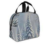 ASLKXOPEMG Lunch Bag Insulated Lunch Box for Women Men Winter Snow Scene Reusable Lunch Tote Bag for Work Picnic Travel