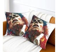 ASLKXOPEMG Michael Jackson Throw Pillow Cover Velvet Cushion Covers Boho Square Pillow Cases Decorative Soft Pillowcases for Sofa Couch Bedroom with Invisible Zipper 16"x16"