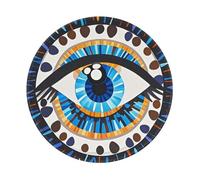 ASLKXOPEMG Mouses Pad Evil eye Mouses Mat Round Non-slip Gaming Desk Pad with Rubber Base Washable Office Decor Keyboard Mat for Gaming Work Computer