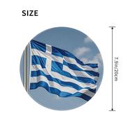 ASLKXOPEMG Mouses Pad greek flag Mouses Mat Round Non-slip Gaming Desk Pad with Rubber Base Washable Office Decor Keyboard Mat for Gaming Work Computer