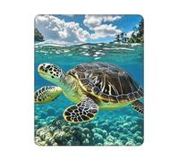 ASLKXOPEMG Mouses Pad Hawaiian Tapa Honu Turtle Mouses Mat Non-slip Gaming Desk Pad with Rubber Base Washable Office Decor Keyboard Mat for Gaming Work Computer