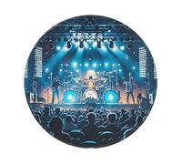 ASLKXOPEMG Mouses Pad Rock concert stage Mouses Mat Round Non-slip Gaming Desk Pad with Rubber Base Washable Office Decor Keyboard Mat for Gaming Work Computer
