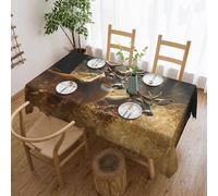 ASLKXOPEMG Tablecloth Rectangle Heavy Duty Table Cloth 137 X 183 Cm Nature Wild Animal Deers Tables Cover Desktop Protection Decorative Covers Wrinkle Free Table Cloths For Picnic Farmhouse Holiday