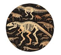 ASLKXOPEMG Tablecloth Round Table Cloth 152cm Heavy Duty Table Cover Dinosaur Skeleton Print TableCloths Wrinkle Free Table Decorative Fabric Table Cloths for Camping Picnic Farmhouse Holiday
