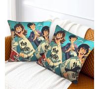 ASLKXOPEMG The Beatles Throw Pillow Cover Velvet Cushion Covers Boho Square Pillow Cases Decorative Soft Pillowcases for Sofa Couch Bedroom with Invisible Zipper 16"x16"