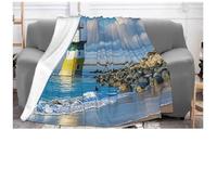 ASLKXOPEMG Ultra-Soft Micro Fleece Blanket Beach Lighthouse Throw Blanket Soft Plush Throw for Living Room warm Lightweight Blankets Cozy Decorative Throws for Sofa Couch 40"x30"