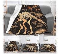 ASLKXOPEMG Ultra-Soft Micro Fleece Blanket Dinosaur Skeleton Print Throw Blanket Soft Plush Throw for Living Room warm Lightweight Blankets Cozy Decorative Throws for Sofa Couch 60"x50"