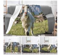 ASLKXOPEMG Ultra-Soft Micro Fleece Blanket Farm Animal Goat Throw Blanket Soft Plush Throw for Living Room warm Lightweight Blankets Cozy Decorative Throws for Sofa Couch 50"x40"