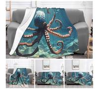 ASLKXOPEMG Ultra-Soft Micro Fleece Blanket Ocean Animal Octopus Throw Blanket Soft Plush Throw for Living Room warm Lightweight Blankets Cozy Decorative Throws for Sofa Couch 60"x50"