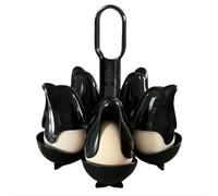 Asltw Dolphin Boiled Egg Holder - Cute 3-in-1 Egg Cooker Rack for Boiling, Serving & Storing Eggs, BPA-Free Kitchen Gadget Holds 5-10 Eggs, Fun Gift for Kids & Families (Black)