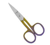 ASM Premium Nail Scissors Curved Manicure Cuticle Scissors - Heavy Duty Cuticle Trimmer for Eyebrow, Beard & Nose Hair Trimming 3.75" - Ideal Christmas Gifts for Women & Men (Golden Blue)