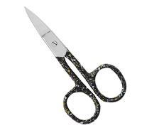 ASM Premium Nail Scissors Curved Manicure Cuticle Scissors - Heavy Duty Cuticle Trimmer for Eyebrow, Beard & Nose Hair Trimming 4" - Ideal Christmas Gifts for Women & Men (Black Yellow)
