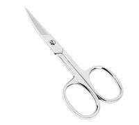 ASM Premium Nail Scissors Curved Manicure Cuticle Scissors - Heavy Duty Cuticle Trimmer for Eyebrow, Beard & Nose Hair Trimming 3.75" - Ideal Christmas Gifts for Women & Men (Silver Polish)