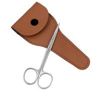 ASM Premium Nail Scissors Curved Manicure Cuticle Scissors - Heavy Duty Cuticle Trimmer for Eyebrow, Beard & Nose Hair Trimming 3.75" - Ideal Christmas Gifts for Women & Men (Silver)