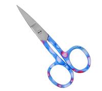 ASM Premium Nail Scissors Curved Manicure Cuticle Scissors - Heavy Duty Cuticle Trimmer for Eyebrow, Beard & Nose Hair Trimming 4" - Ideal Christmas Gifts for Women & Men (Blue Bubble)