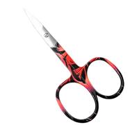 ASM Premium Nail Scissors Curved Manicure Cuticle Scissors - Heavy Duty Cuticle Trimmer for Eyebrow, Beard & Nose Hair Trimming 3.75" - Ideal Christmas Gifts for Women & Men (Red Black)
