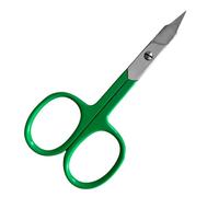 ASM Premium Nail Scissors Curved Manicure Cuticle Scissors - Heavy Duty Cuticle Trimmer for Eyebrow, Beard & Nose Hair Trimming 3.75" - Ideal Christmas Gifts for Women & Men (Green-2)