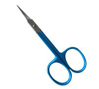 ASM Premium Nail Scissors Curved Manicure Cuticle Scissors - Heavy Duty Cuticle Trimmer for Eyebrow, Beard & Nose Hair Trimming 3.75" - Ideal Christmas Gifts for Women & Men (Blue 1)