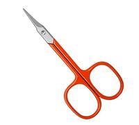 ASM Premium Nail Scissors Curved Manicure Cuticle Scissors - Heavy Duty Cuticle Trimmer for Eyebrow, Beard & Nose Hair Trimming 3.75" - Ideal Christmas Gifts for Women & Men (Orange)