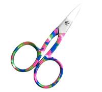 ASM Premium Nail Scissors Curved Manicure Cuticle Scissors - Heavy Duty Cuticle Trimmer for Eyebrow, Beard & Nose Hair Trimming 4" - Ideal Christmas Gifts for Women & Men (Blue Pink)
