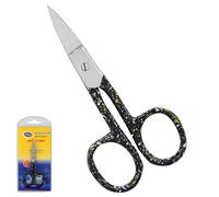 ASM® Professional Nail Scissors Curved Manicure Cuticle Scissor Clippers - Cuticle Trimmer Grooming for Eyebrow, Beard, Nose Hair Trimming - Beauty Small Scissors Men and Women (4" Black Yellow)
